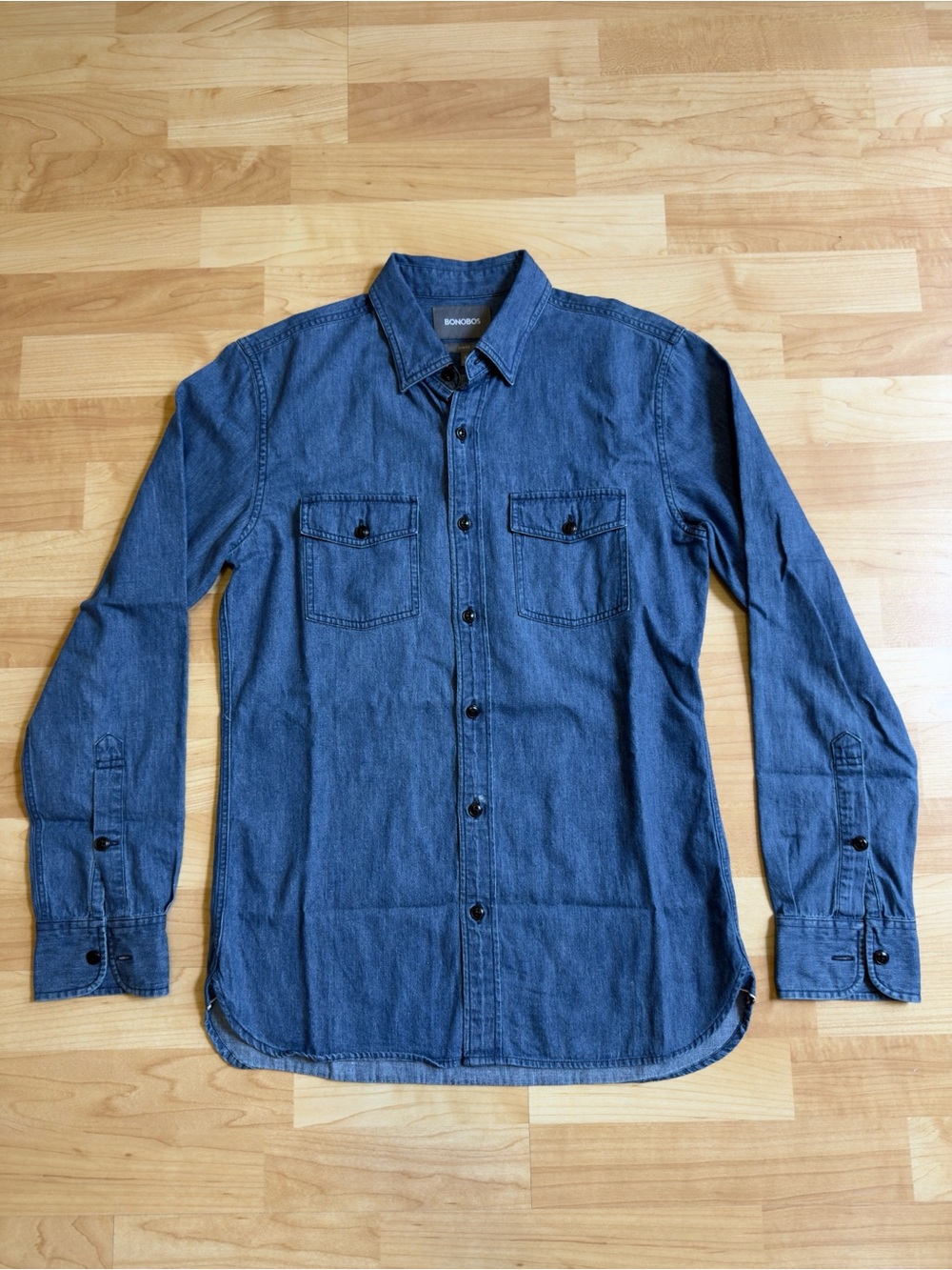 Bonobos Men's Blue Selvedge Denim Shirt - Size Small Slim Fit